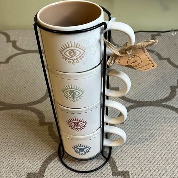 Other - 4 pack Evil eye stackable mugs Set